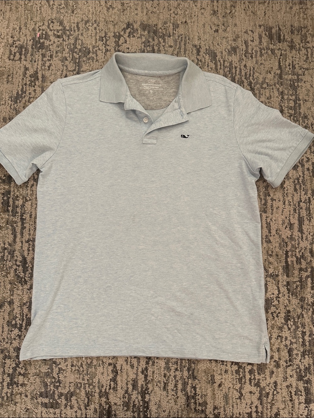 Vineyard Vines Light Heather Blue Knit Polo